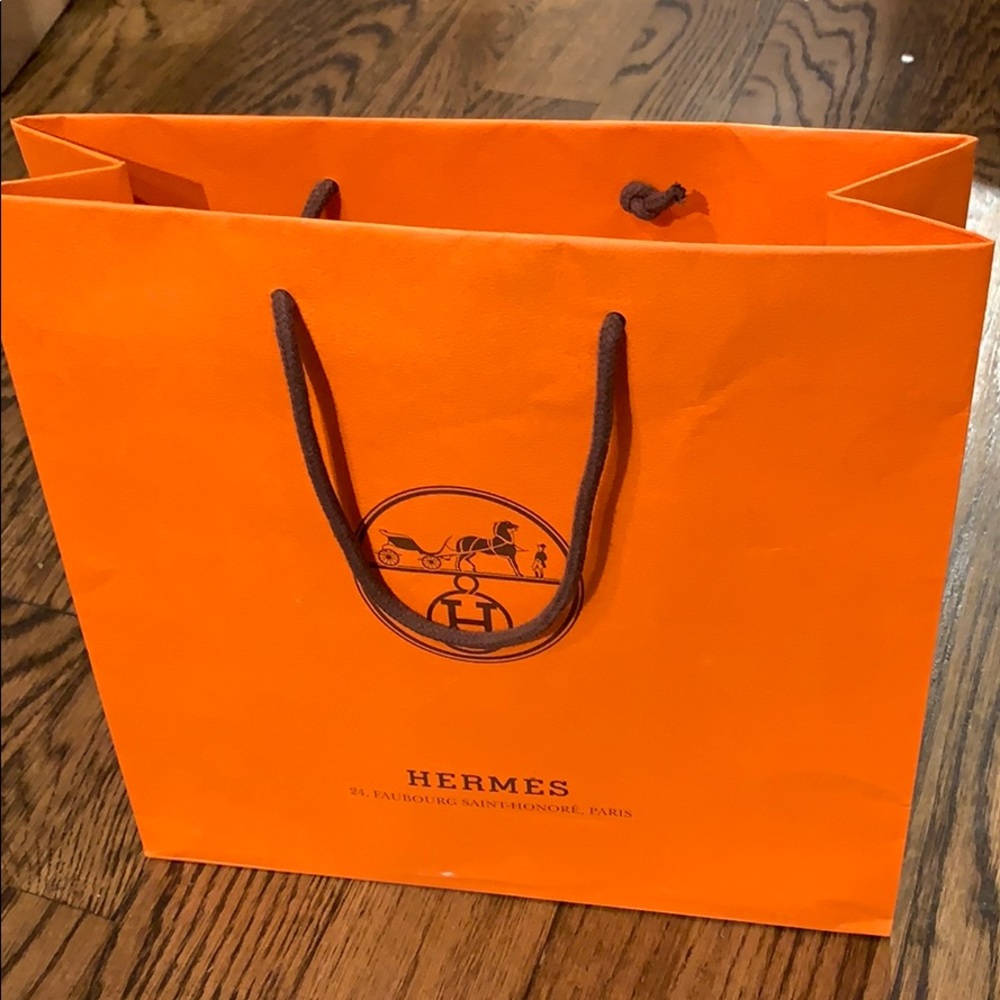Hermes orange shopping bag